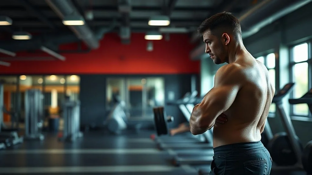 Sleek minimalist gym interior at dawn with power rack